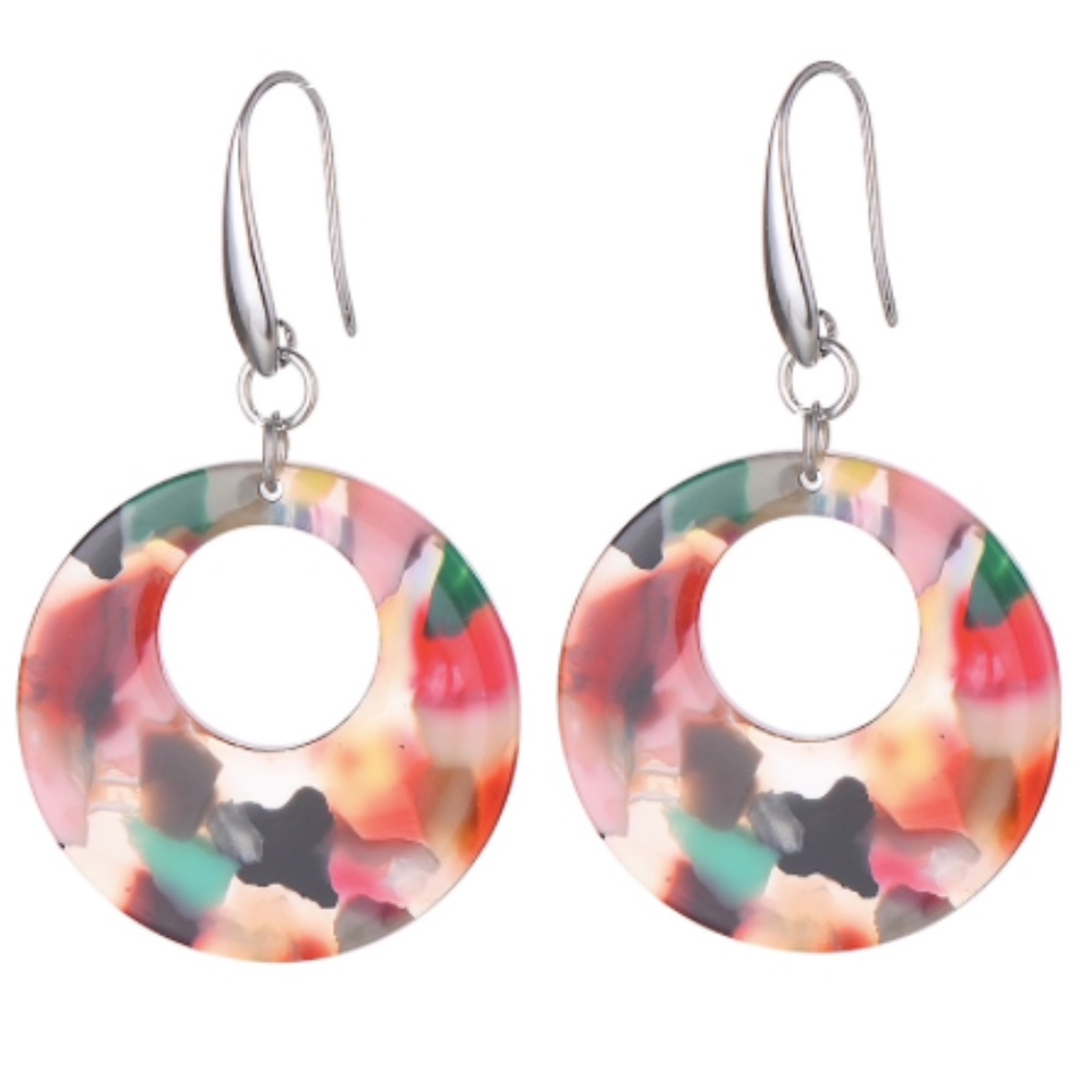Tortoise Shell Dangle Earring - Picture 4 of 4